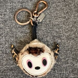 Pre-owned! Coach Retail Limited Edition Chalk Leather Monkey Bag Charm/Key Chain